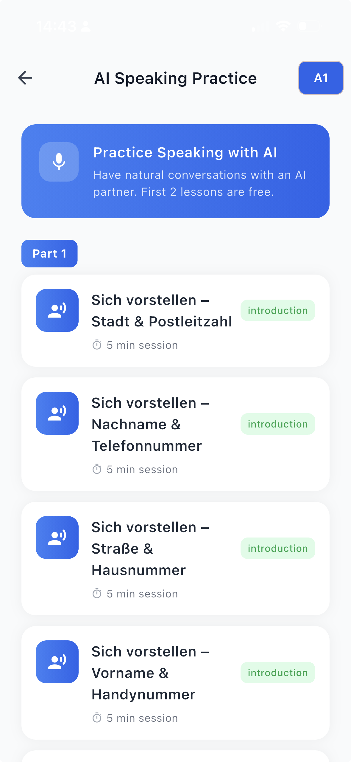 AI feedback screen in PassDeutsch showing writing evaluation for German exam
